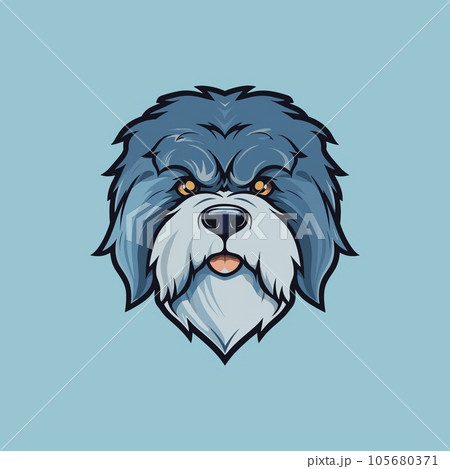 The Face of a Bulldog, A Detailed Vector Portrait 105680371