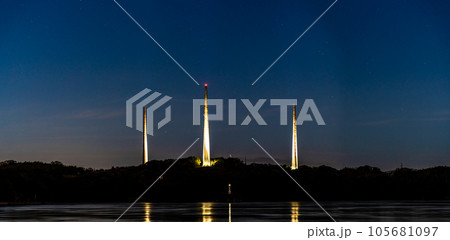 針尾送信所 針尾瀬戸 電波塔 ライトアップ パノラマ 【長崎県佐世保市】 針尾送信所 針尾瀬戸 電波塔 ライトアップ パノラマ 【長崎県佐世保市】 105681097