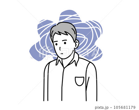 生きづらさを感じ悩む若い男性 105681179