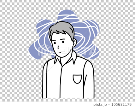 生きづらさを感じ悩む若い男性 105681179