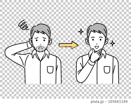 一個剃掉鬍子的年輕人的插圖 105681184