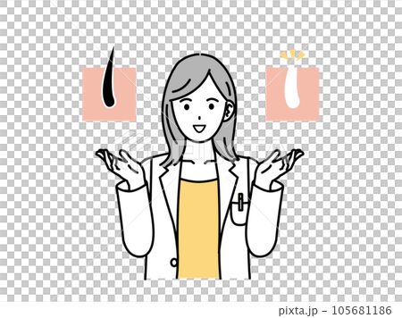 ムダ毛や髭の脱毛について説明する医師 105681186
