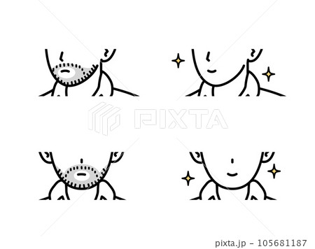 髭の脱毛をする男性のイラスト 105681187