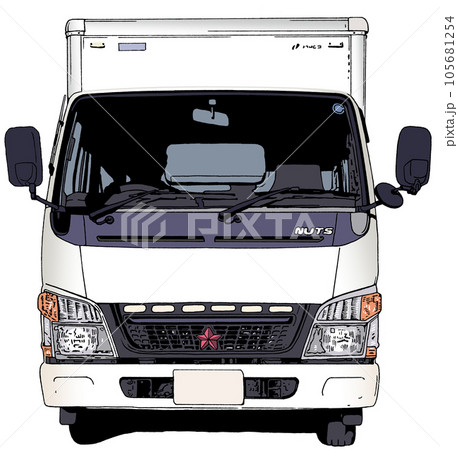 正面から見た白いトラックのイラスト【配送・輸送・宅配・自動車・大型】 正面から見た白いトラックのイラスト【配送・輸送・宅配・自動車・大型】 105681254