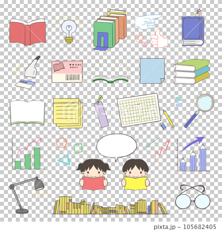 Hand drawn illustration about reading children and library and books 105682405