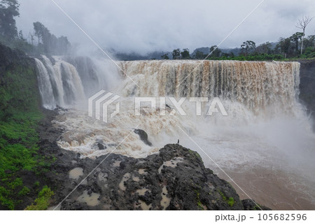 Waterfall in the forest in bolaven plateau Laos 105682596