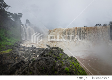 Waterfall in the forest in bolaven plateau Laos 105682597