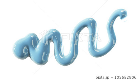 Light blue watercolor drops zigzag isolated on white background. 105682906