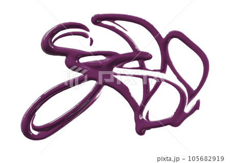 Deep purple watercolor drops zigzag isolated on white background. 105682919