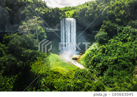 Waterfall in the forest in bolaven plateau Laos 105683045