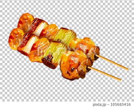 2 pieces of grilled chicken (Negima) 105683416