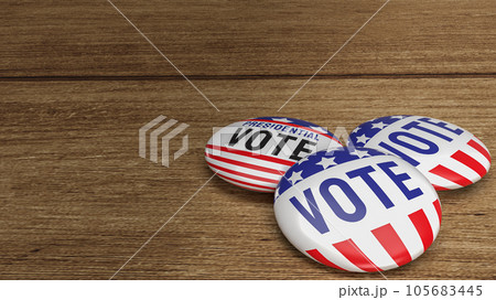 The Button Black Badge Brooch Decor for Vote...のイラスト素材 [105683445] - PIXTA