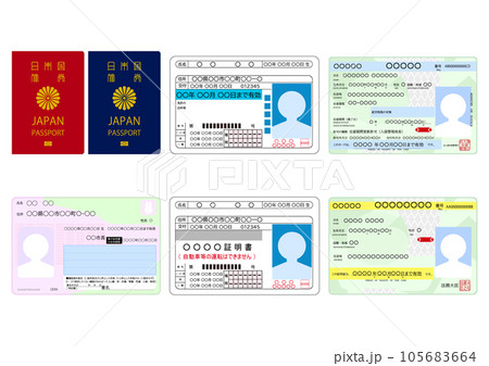いろんな種類の身分証明書 105683664