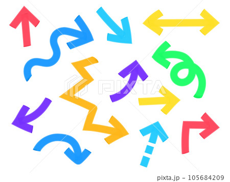 マーカー風の手書き矢印セット 105684209