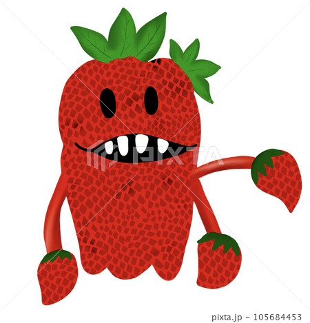 strawberry cartoon drawing Strawberry Monster PNG - Stock