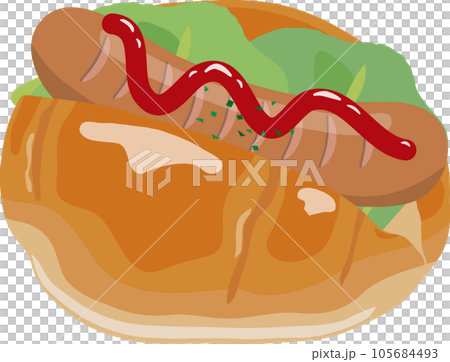 配菜捲麵包香腸 105684493