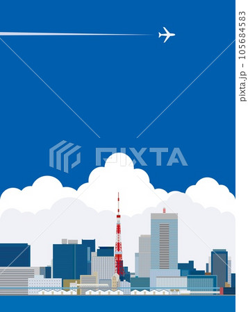 東京　夏　飛行機 105684583