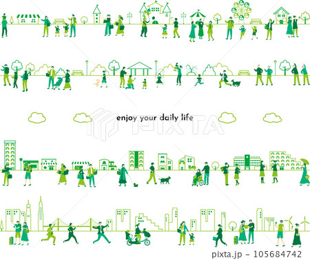 人々の日常　ライフスタイル　セット 105684742
