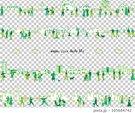 人々の日常　ライフスタイル　セット 105684742