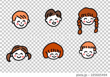 可愛的男孩和女孩插圖集 105685494