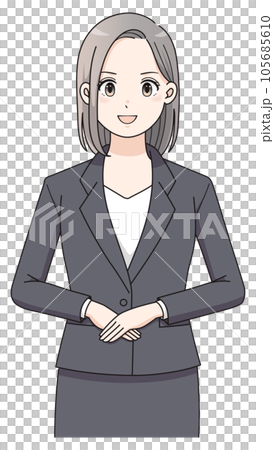 案内をするスーツを着た女性アニメタッチのイラスト 105685610