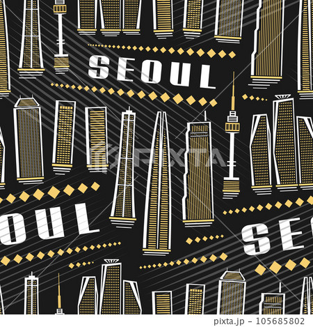 Vector Seoul Seamless Pattern 105685802