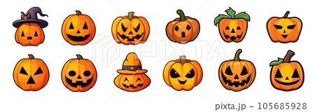 ハロウィンのかぼちゃのイラスト 105685928