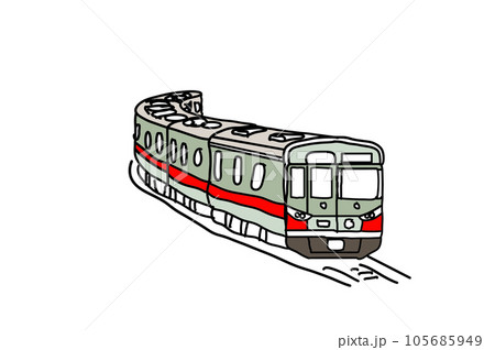 走る電車のイラスト 105685949