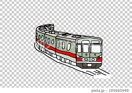 走る電車のイラスト 105685949