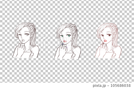メイクをする女性のイラスト 105686038