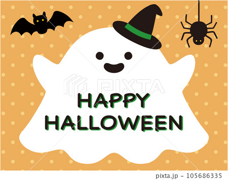 ハロウィンのかわいいおばけのフレーム ハロウィンのかわいいおばけのフレーム 105686335