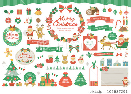 クリスマスのイラストとフレームセット  105687291