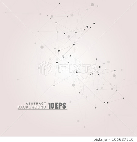 Vector design with connecting dots and lines. Global network connection. Geometric abstract background. Abstract pattern texture Vector design with connecting dots and lines. Global network connection. Geometric abstract background. Abstract pattern texture 105687310