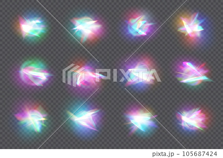 Rainbow crystal lights, prism leak. Isolated...のイラスト素材 [105687424] - PIXTA