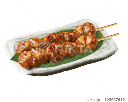 焼き鳥（タレ）皿付き 105687610