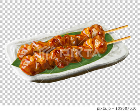 焼き鳥（タレ）皿付き 105687610