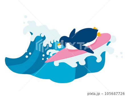波乗りペンギン イラスト 波乗りペンギン イラスト 105687726