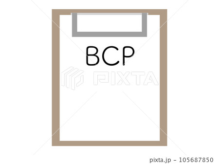 クリップボードにはさんだ事業継続計画、BCP、Business Continuity Plan 105687850