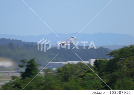谷間を抜ける航空自衛隊F-15DJイーグル 谷間を抜ける航空自衛隊F-15DJイーグル 105687916