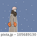 雪の中佇む女性 105689130