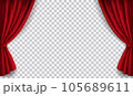 Vector realistic red velvet open curtains isolated on transparent background 105689611