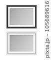 Vector set of black picture frame template for A4 size or square image isolated on white background 105689616