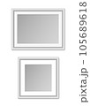 Vector set of white picture frame template for A4 size or square image isolated on white background 105689618