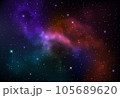 Vector colorful abstract universe backgroud with galaxies and glowing stars 105689620