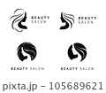 Set of black vector beauty salon or hairdresser icon designs isolated on white background 105689621