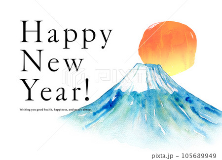 年賀状素材　富士山　正月 105689949