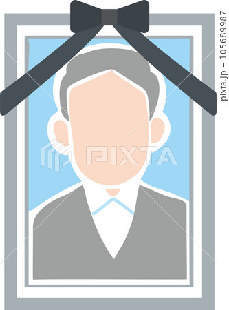 葬儀関係のイラスト_遺影_高齢男性イメージ 105689987