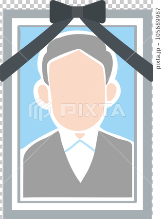 葬儀関係のイラスト_遺影_高齢男性イメージ 105689987