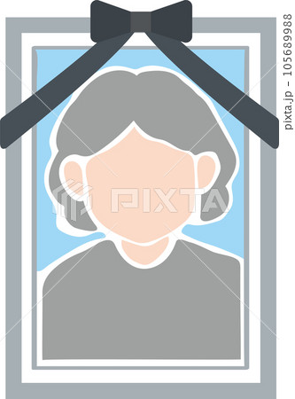 葬儀関係のイラスト_遺影_高齢女性イメージ 105689988