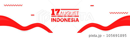Abstract horizontal banner 17th august independence day of indonesia design with indonesian flag Abstract horizontal banner 17th august independence day of indonesia design with indonesian flag 105691895